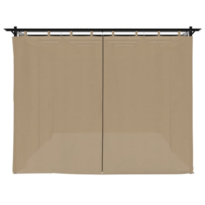 Gazebo con Tende Tortora 6x3 m in Acciaio
