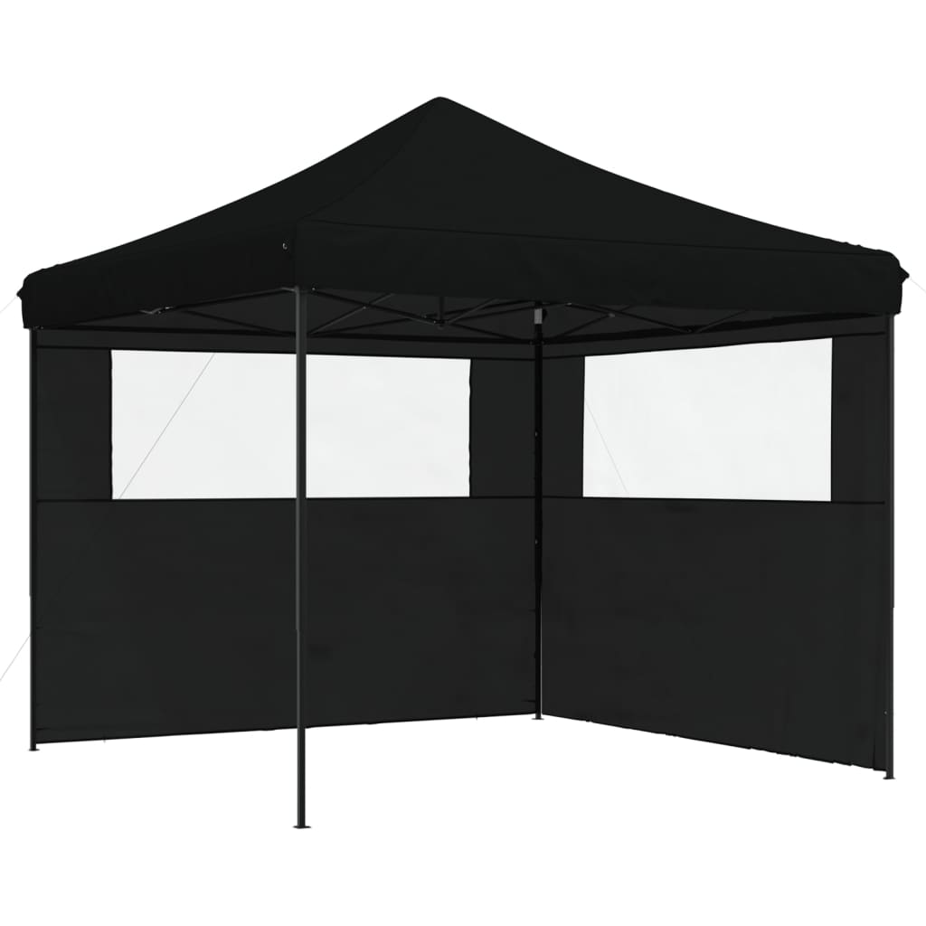 Tendone per Feste Pieghevole Pop-Up con 2 Pareti Nero