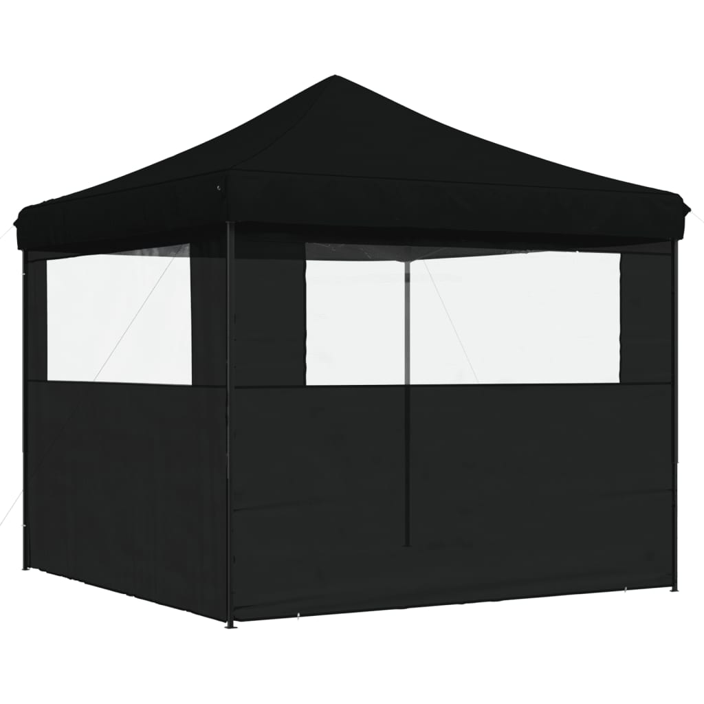 Tendone per Feste Pieghevole Pop-Up con 2 Pareti Nero