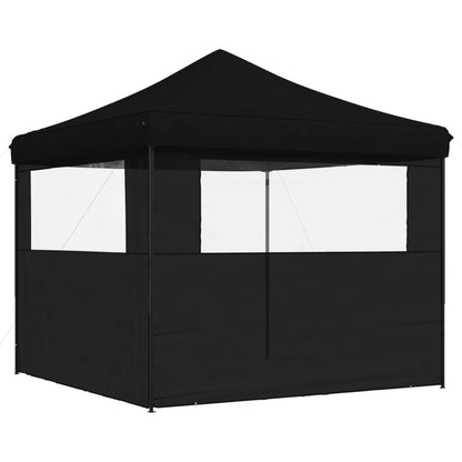 Tendone per Feste Pieghevole Pop-Up con 2 Pareti Nero