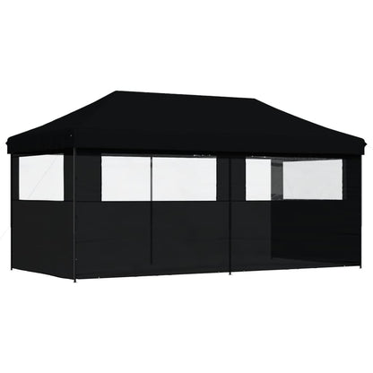 Tendone per Feste Pieghevole Pop-Up con 3 Pareti Nero