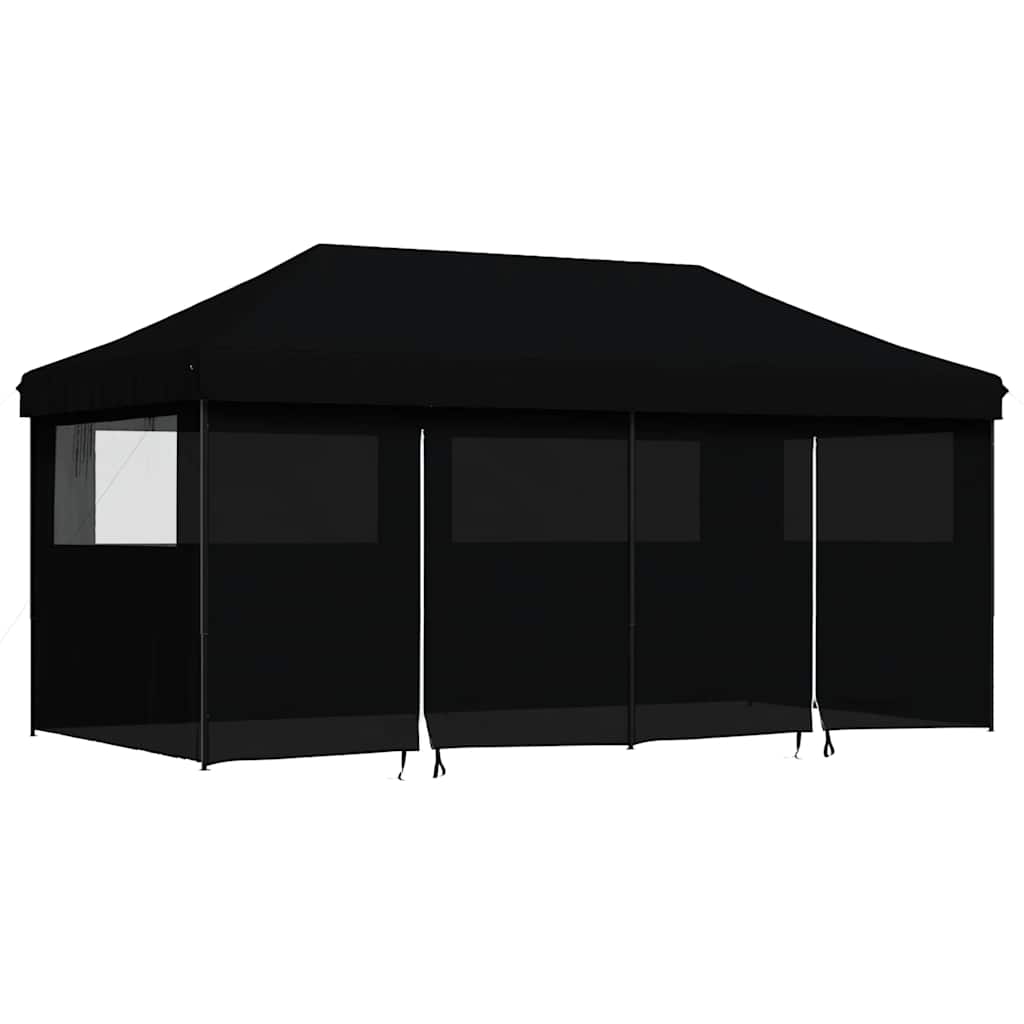 Tendone per Feste Pieghevole Pop-Up con 4 Pareti Nero