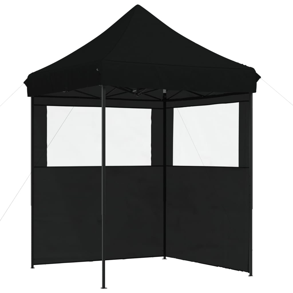 Tendone per Feste Pieghevole Pop-Up con 2 Pareti Nero