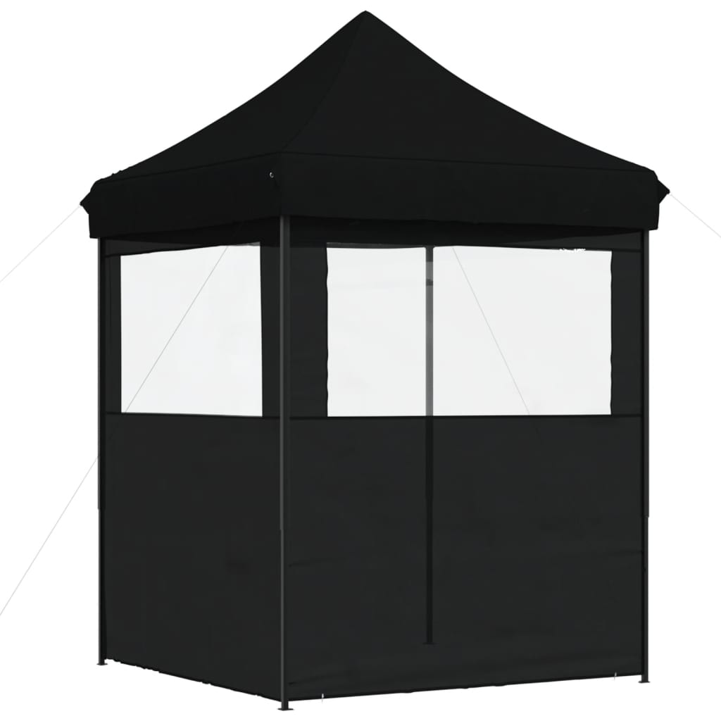 Tendone per Feste Pieghevole Pop-Up con 2 Pareti Nero