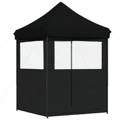 Tendone per Feste Pieghevole Pop-Up con 2 Pareti Nero