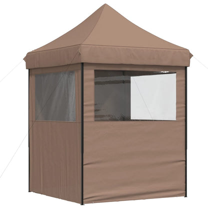 Tendone per Feste Pieghevole Pop-Up con 4 Pareti Marrone