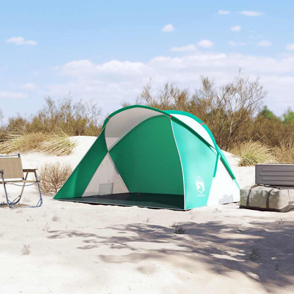 Tenda da Spiaggia 2 Persone Pop-Up Verde Mare Impermeabile