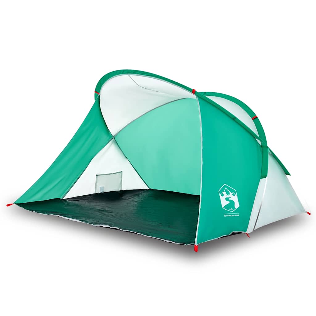 Tenda da Spiaggia 2 Persone Pop-Up Verde Mare Impermeabile