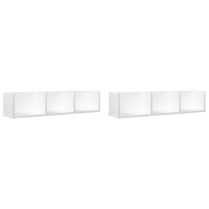 Mobili da Parete 2 pz Bianchi 75x18x16,5 cm Legno Multistrato