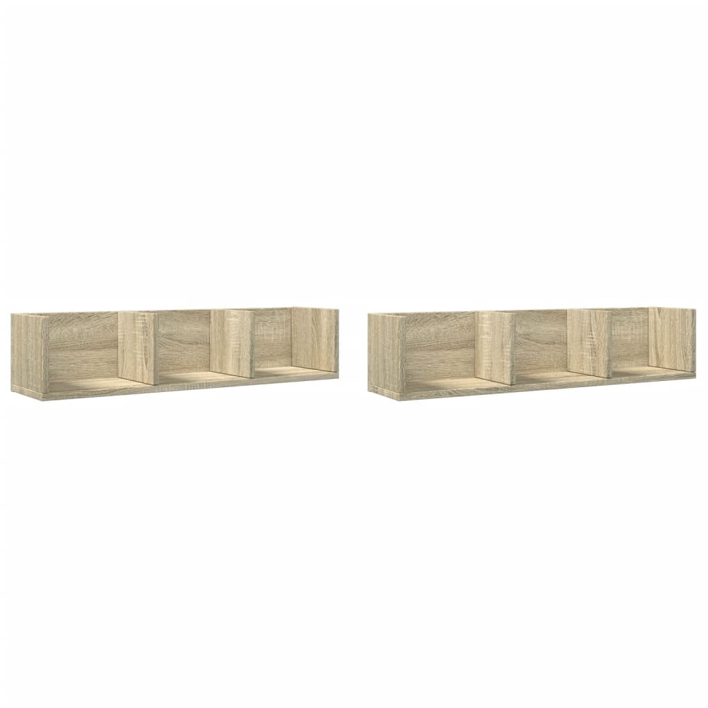 Mobili Parete 2 pz Rovere Sonoma 75x18x16,5cm Legno Multistrato