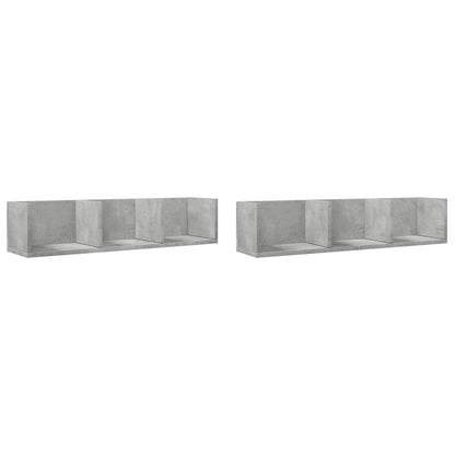 Mobili Parete 2 pz Grigio Cemento 75x18x16,5 cm in Multistrato