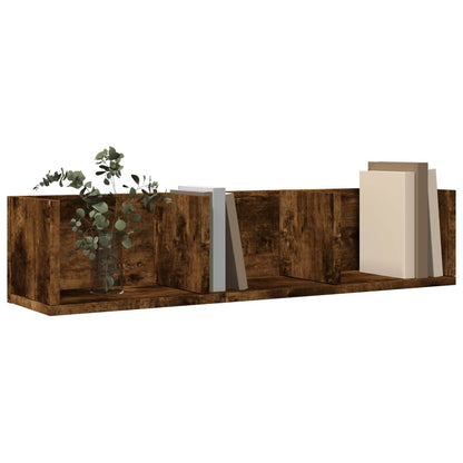 Mobili Parete 2 pz Rovere Fumo 75x18x16,5 cm Legno Multistrato