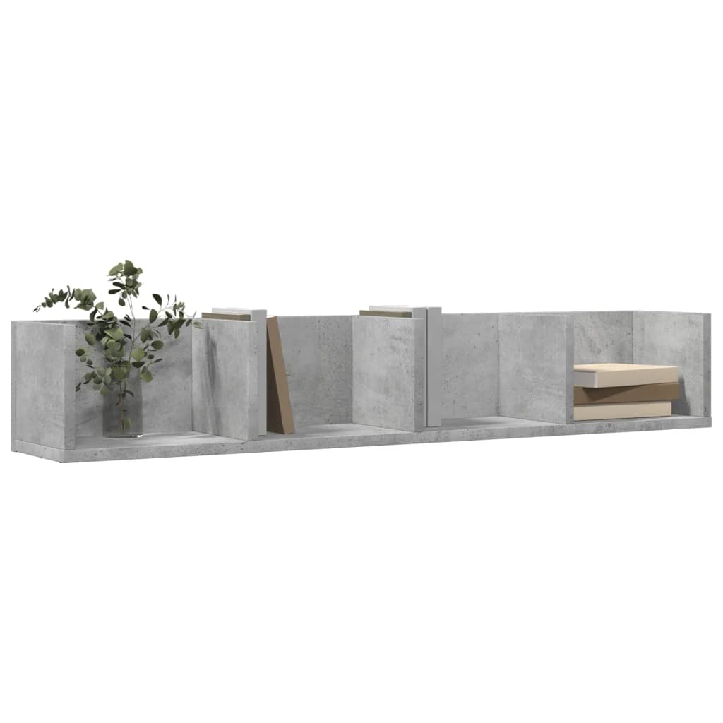 Mobile a Parete Grigio Cemento 99x18x16,5 cm Legno Multistrato
