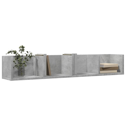 Mobile a Parete Grigio Cemento 99x18x16,5 cm Legno Multistrato