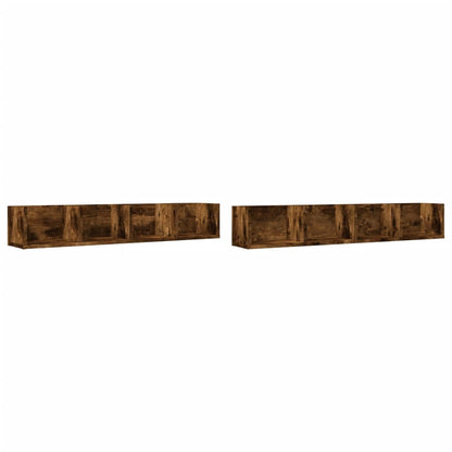 Mobili Parete 2 pz Rovere Fumo 99x18x16,5 cm Legno Multistrato