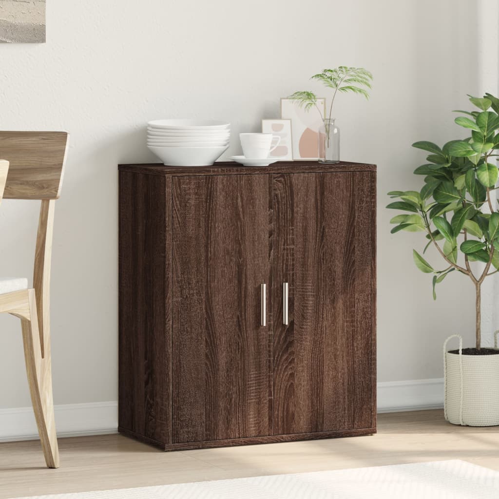 Credenza Rovere Marrone 60x31x70 cm in Legno Multistrato