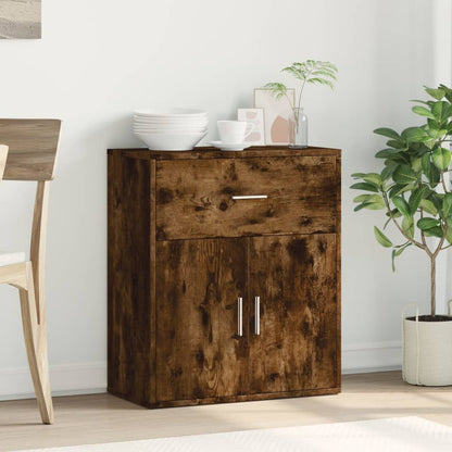 Credenza Rovere Fumo 60x31x70 cm in Legno Multistrato