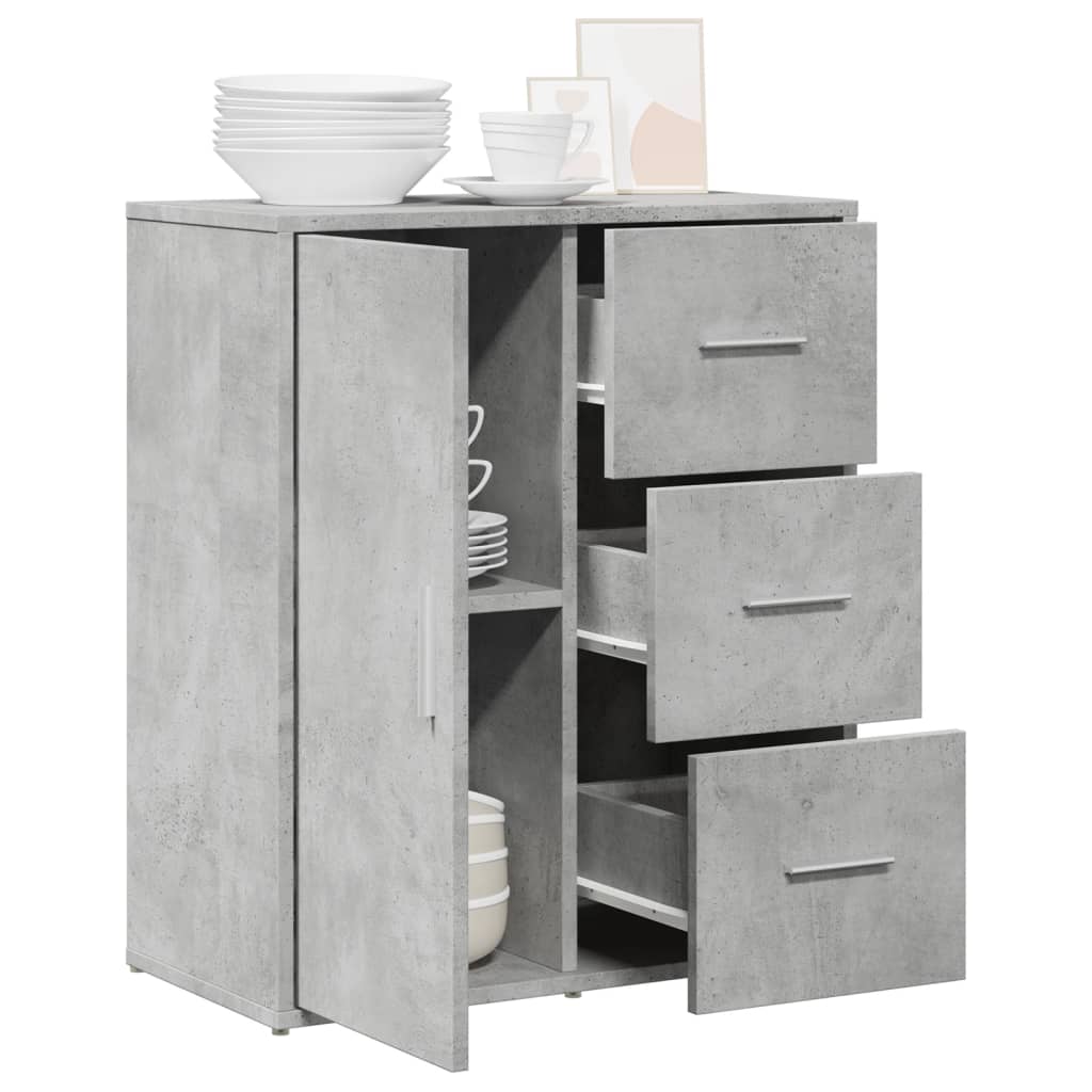 Credenza Grigio Cemento 60x31x70 cm in Legno Multistrato