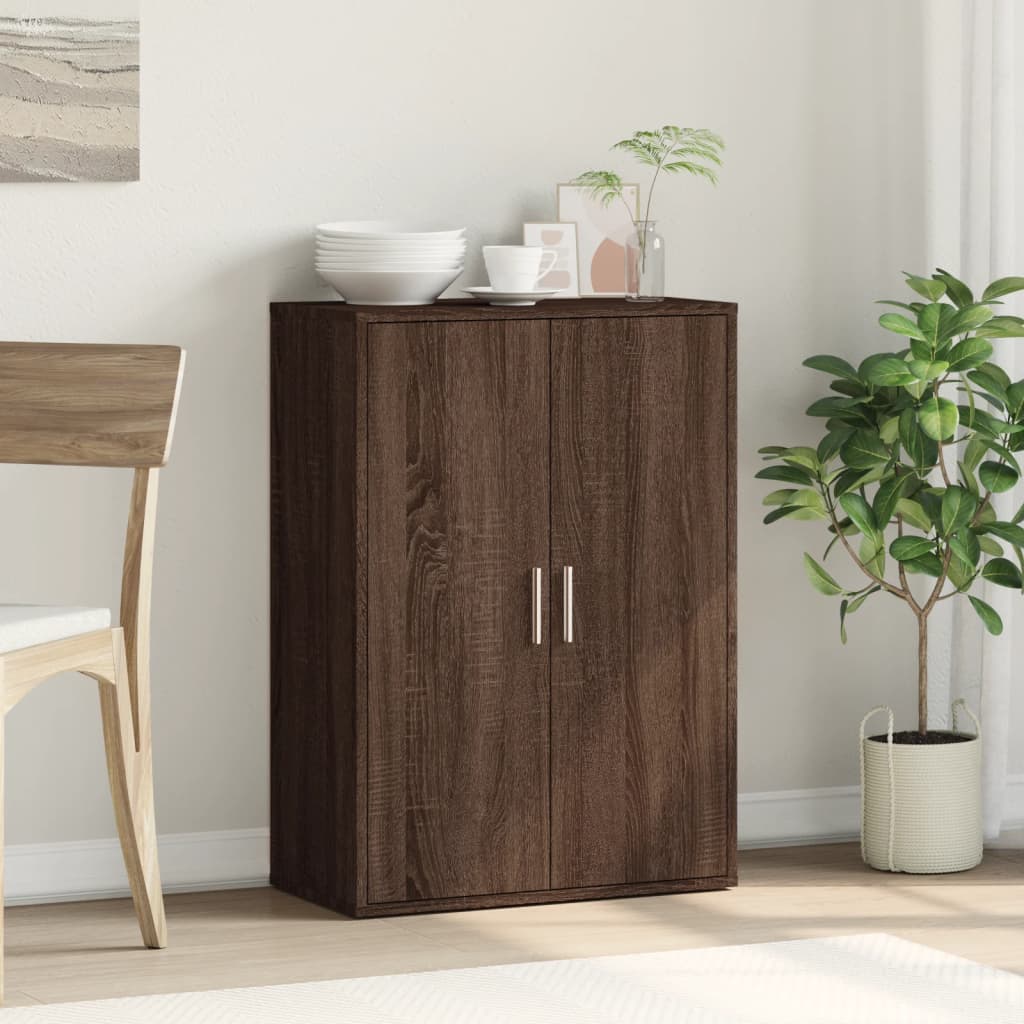 Credenza Rovere Marrone 60x31x84 cm in Legno Multistrato