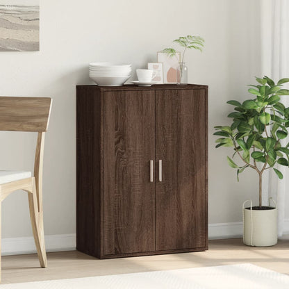 Credenza Rovere Marrone 60x31x84 cm in Legno Multistrato