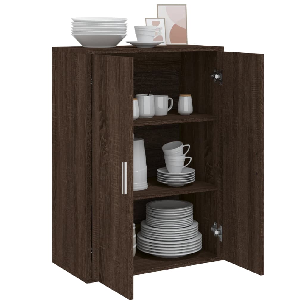 Credenza Rovere Marrone 60x31x84 cm in Legno Multistrato
