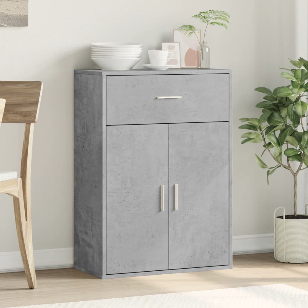 Credenza Grigio Cemento 60x30x84 cm in Legno Multistrato