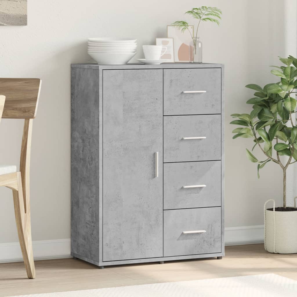 Credenza Grigio Cemento 60x31x84 cm in Legno Multistrato