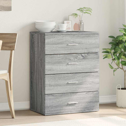 Credenza Grigio Sonoma 60x39x80 cm in Legno Multistrato