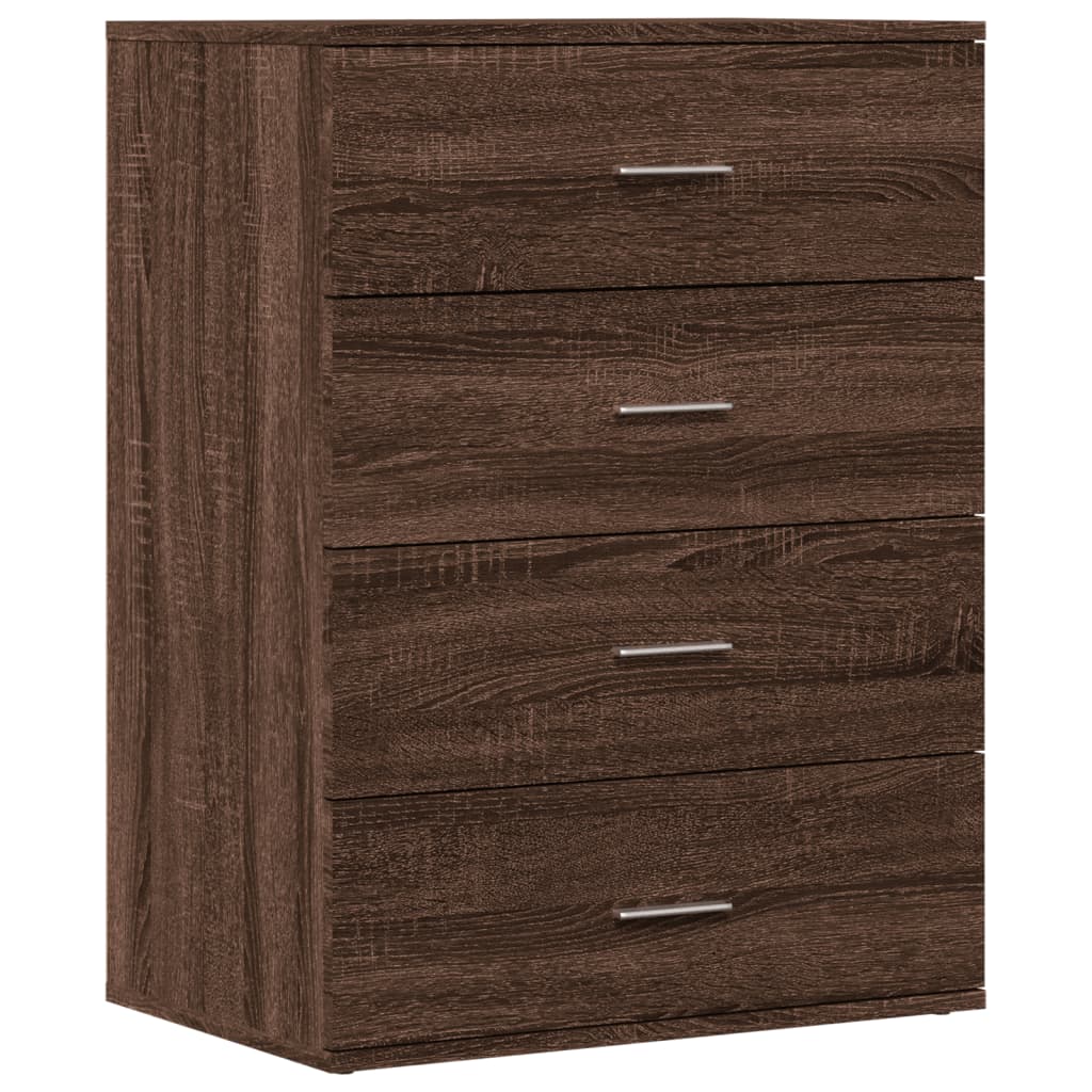 Credenza Rovere Marrone 60x39x80 cm in Legno Multistrato