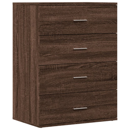 Credenza Rovere Marrone 60x39x80 cm in Legno Multistrato