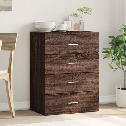 Credenza Rovere Marrone 60x39x80 cm in Legno Multistrato