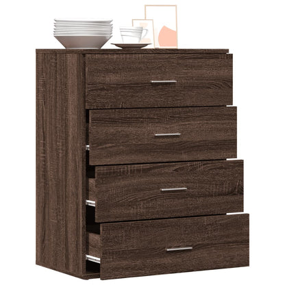 Credenza Rovere Marrone 60x39x80 cm in Legno Multistrato