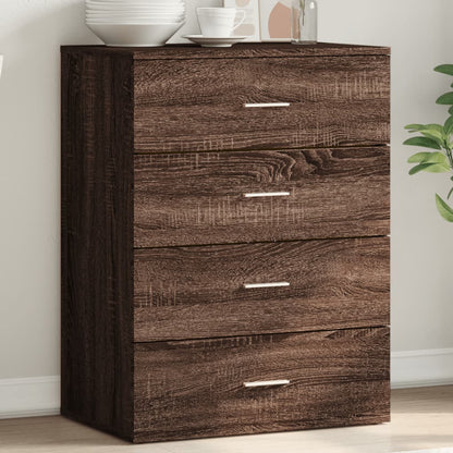 Credenza Rovere Marrone 60x39x80 cm in Legno Multistrato
