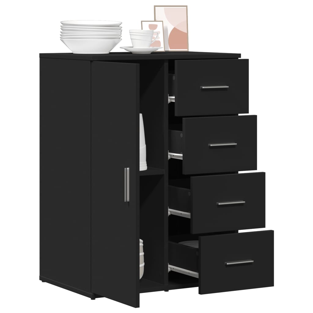 Credenza Nera 59x39x80 cm in Legno Multistrato