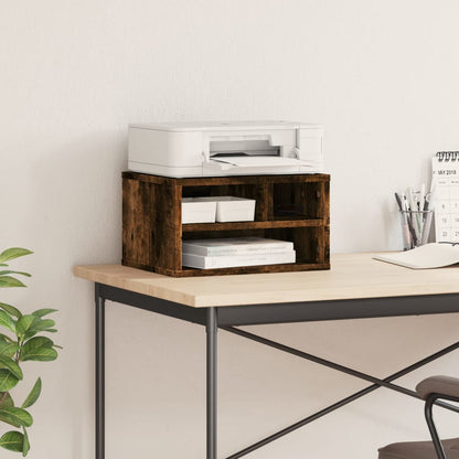 Supporto Stampante Rovere Fumo 40x32x22,5 cm Legno Multistrato