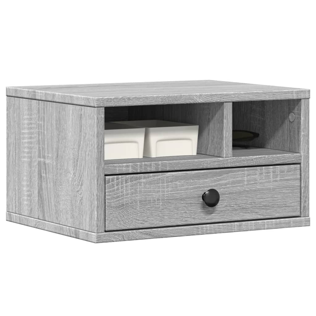 Supporto Stampante Grigio Sonoma 40x32x22,5cm Legno Multistrato