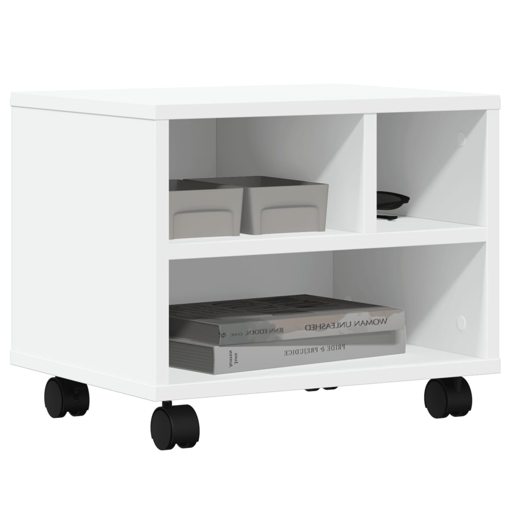 Supporto per Stampante con Ruote Bianco 41x32x34,5 cm