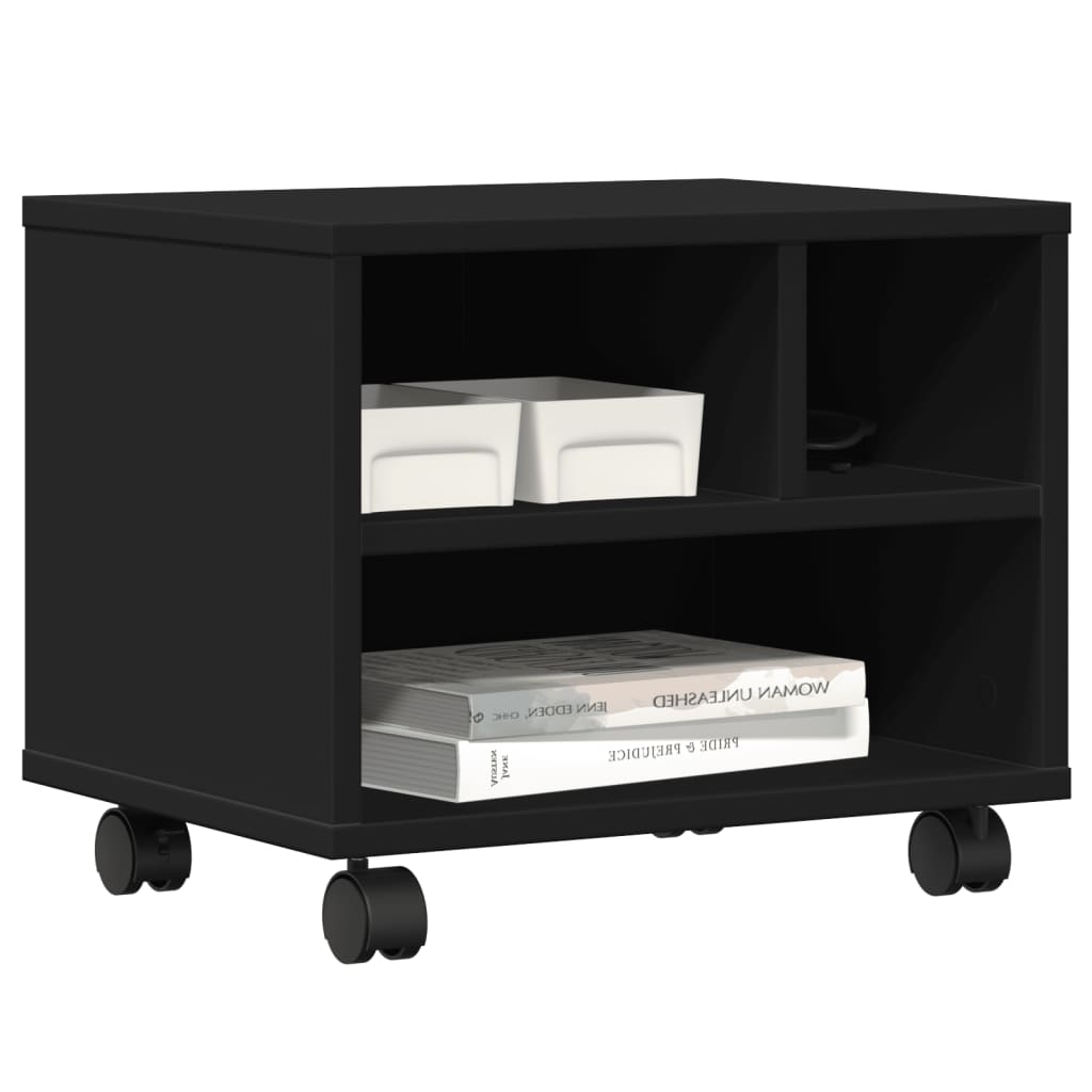 Supporto per Stampante con Ruote Nero 41x32x34,5 cm