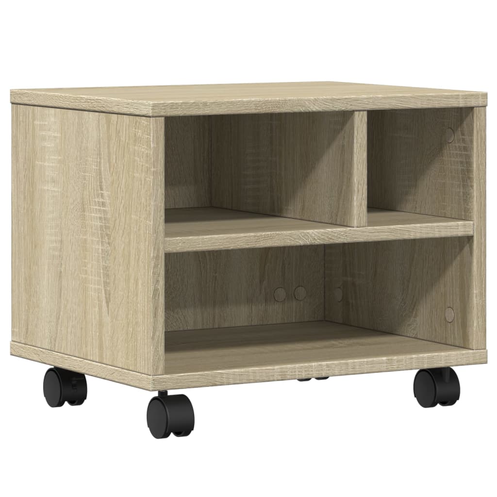 Supporto per Stampante con Ruote Rovere Sonoma 41x32x34,5 cm