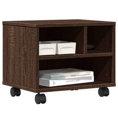Supporto per Stampante con Ruote Rovere Marrone 41x32x34,5 cm