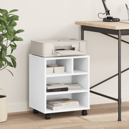 Supporto per Stampante con Ruote Bianco 41x32x48 cm