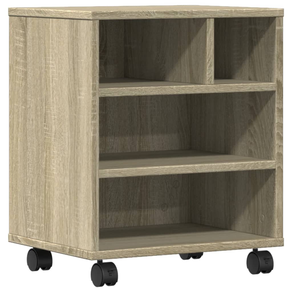 Supporto per Stampante con Ruote Rovere Sonoma 41x32x48 cm