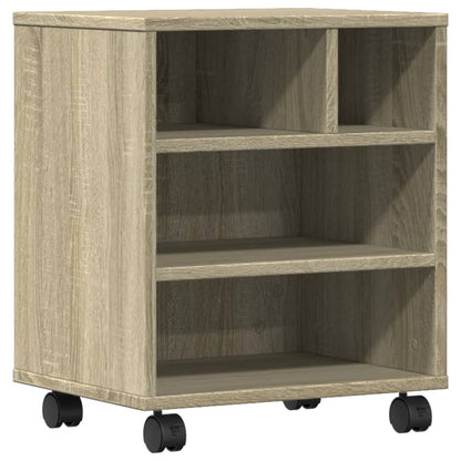 Supporto per Stampante con Ruote Rovere Sonoma 41x32x48 cm