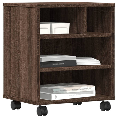 Supporto per Stampante con Ruote Rovere Marrone 41x32x48 cm