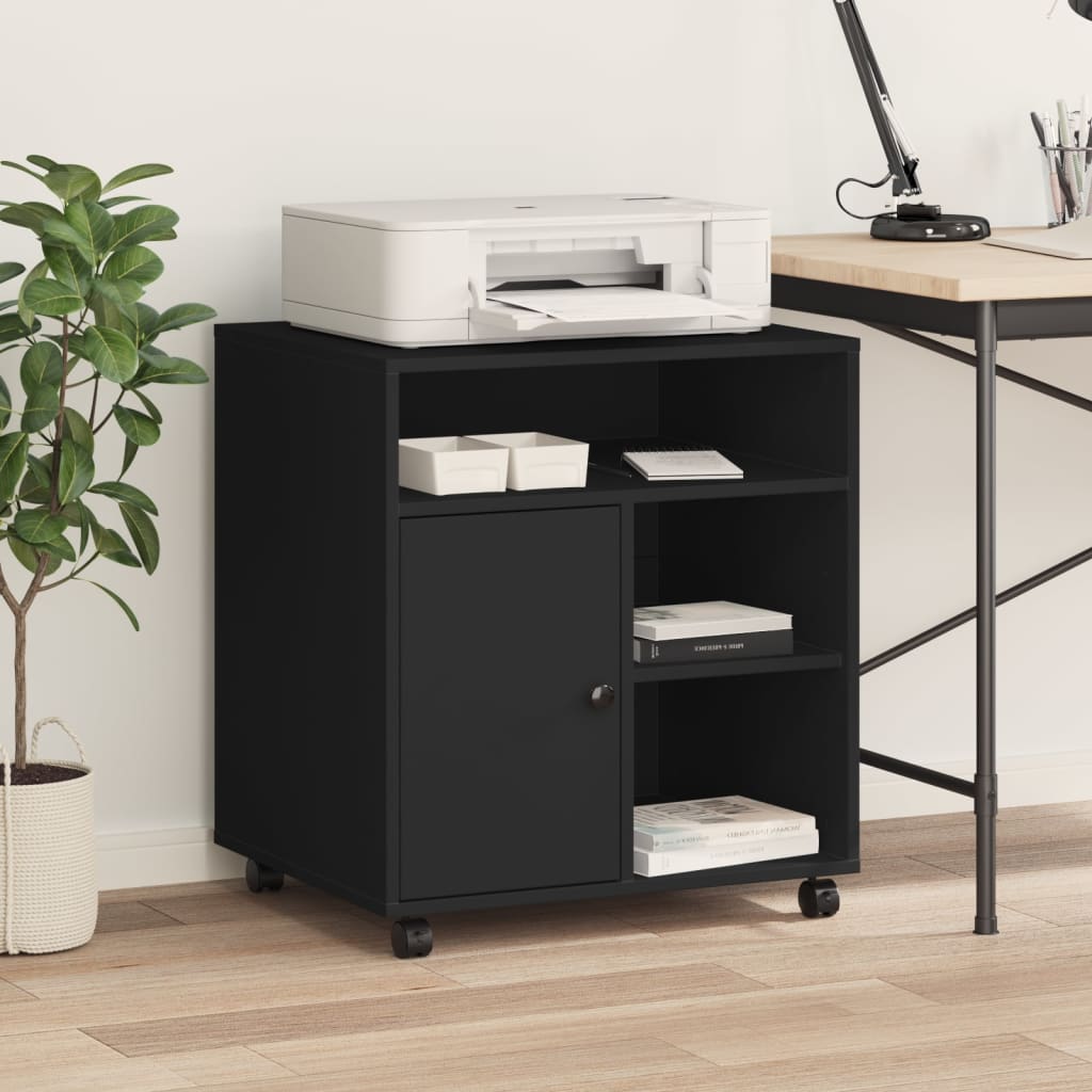 Supporto per Stampante con Ruote Nero 41x32x48 cm