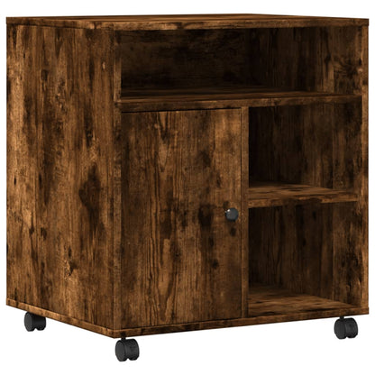 Supporto per Stampante con Ruote Rovere Fumo 60x50x67 cm