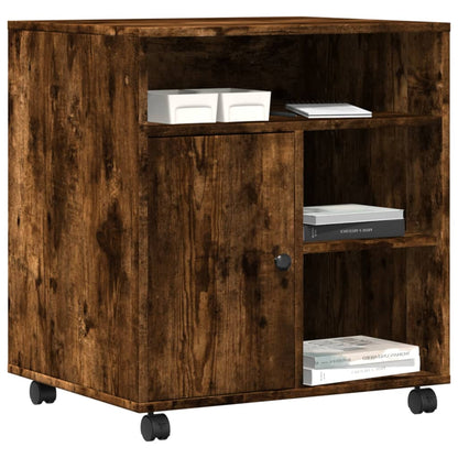 Supporto per Stampante con Ruote Rovere Fumo 60x50x67 cm