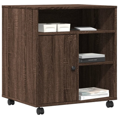 Supporto per Stampante con Ruote Rovere Marrone 60x50x67 cm