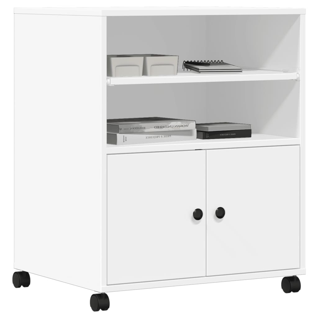 Supporto per Stampante con Ruote Bianco 60x48x74 cm