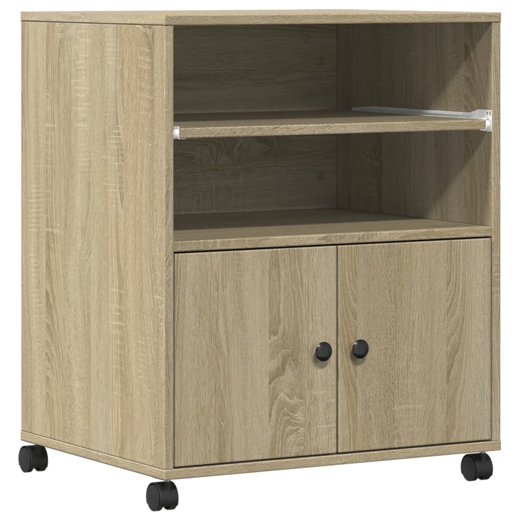 Supporto per Stampante con Ruote Rovere Sonoma 60x48x74 cm